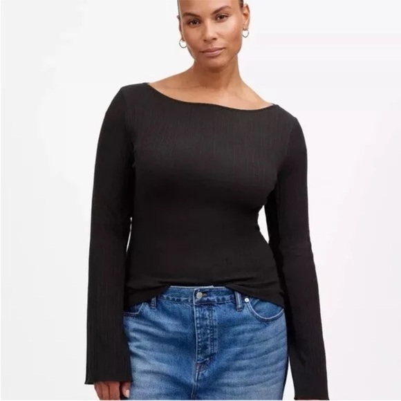 Madewell Tops - Madewell Brown Long Sleeve Ribbed Shirt XXL NWT